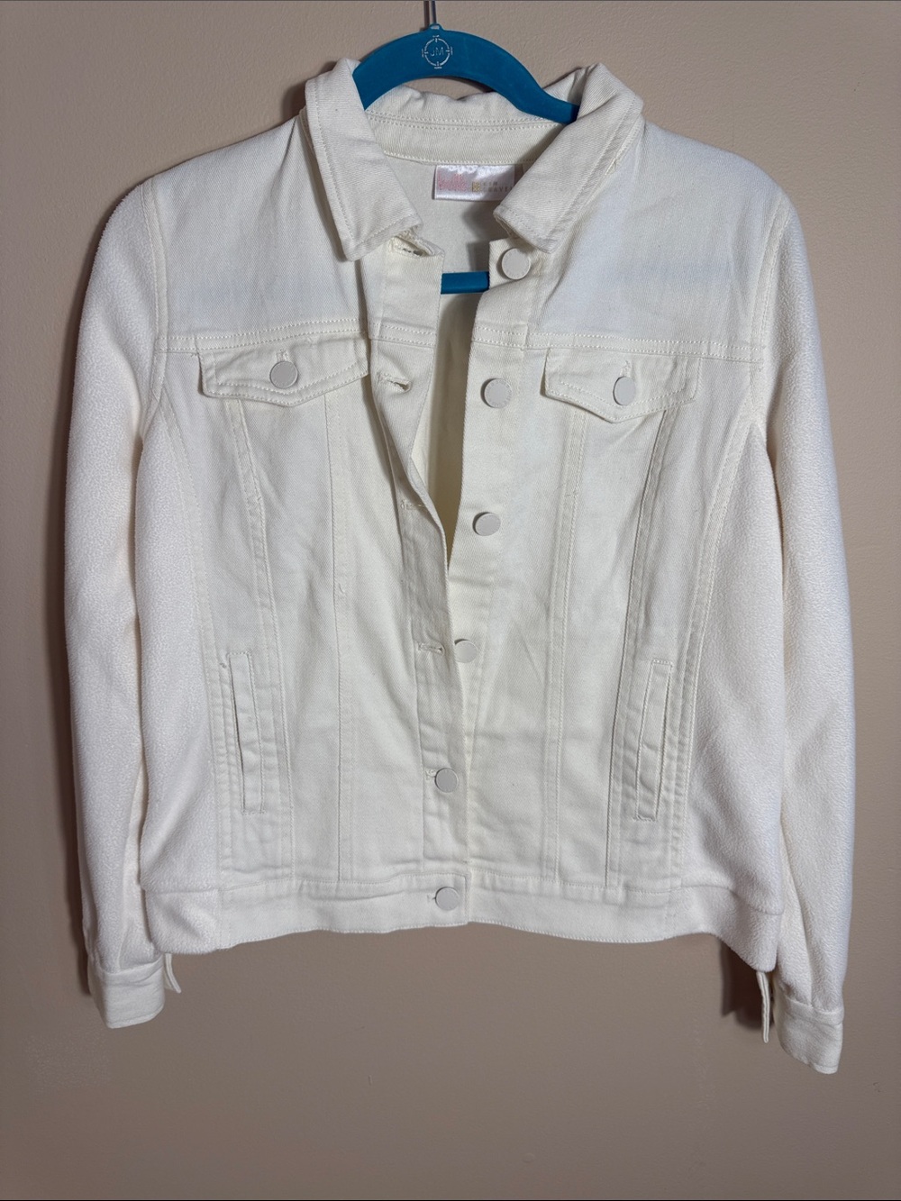 Belle by Kim Gravel Off-White Button-Front Jean Jacket